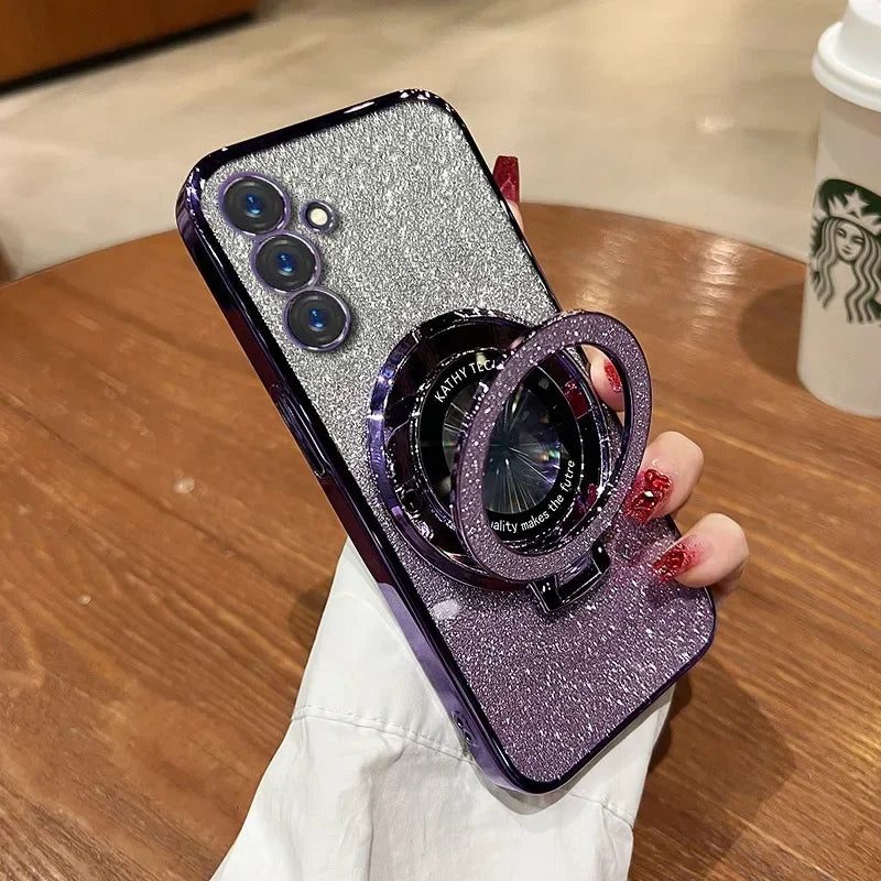 Glitter Ring Holder Case for Samsung Galaxy S24 S25