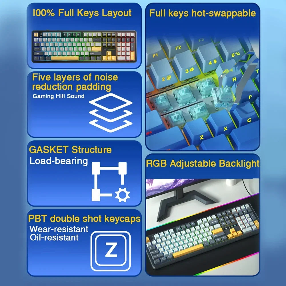 Full-Size Hot-Swappable Gaming Keyboard