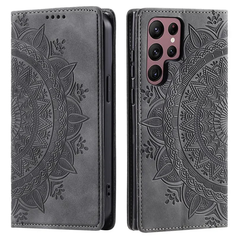 Magnetic Flip Leather Case For Samsung Galaxy S25