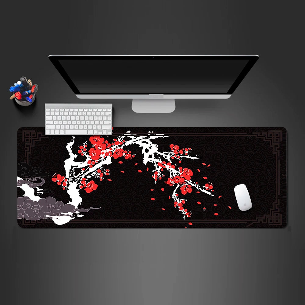 Flower Pattern Extended Desk Mat