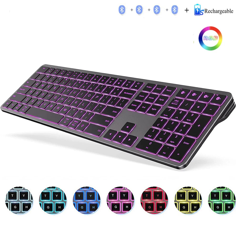 Rechargeable Multi-Device Wireless Keyboard