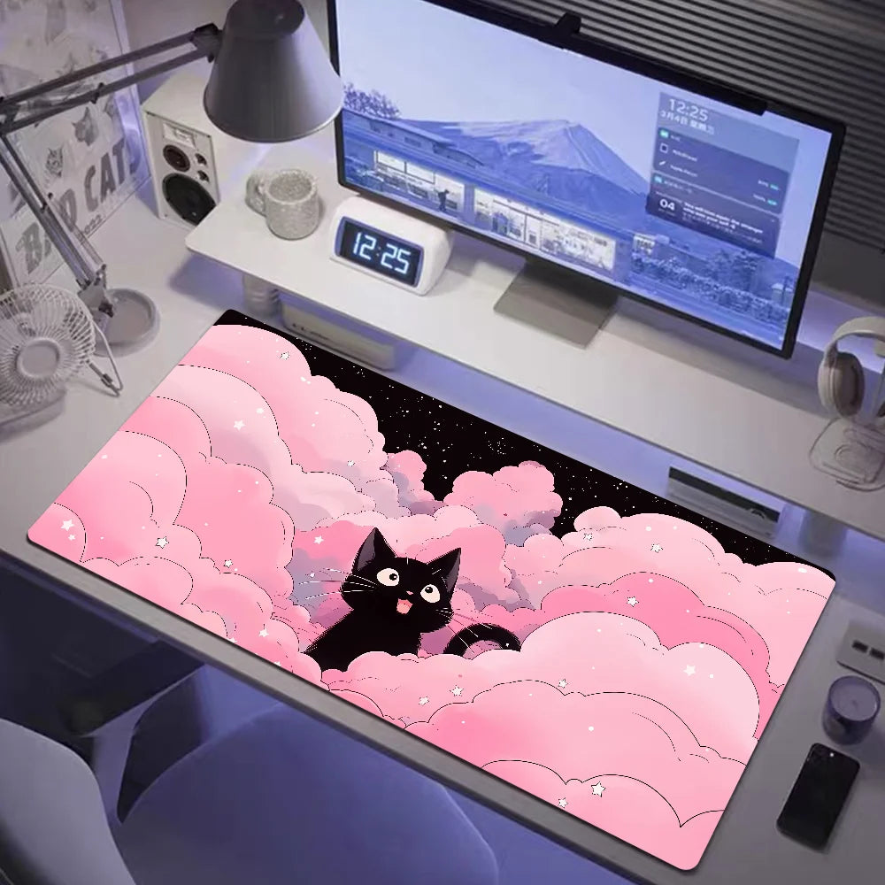 Kawaii Black Cat XXL Mousepad