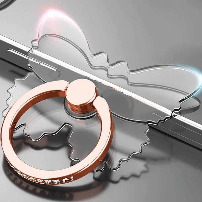 Transparent Butterfly Phone Ring Stand