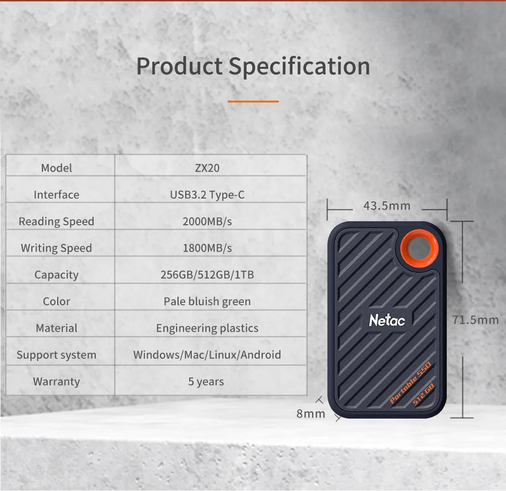 1TB USB 3.2 Gen2x2 External SSD