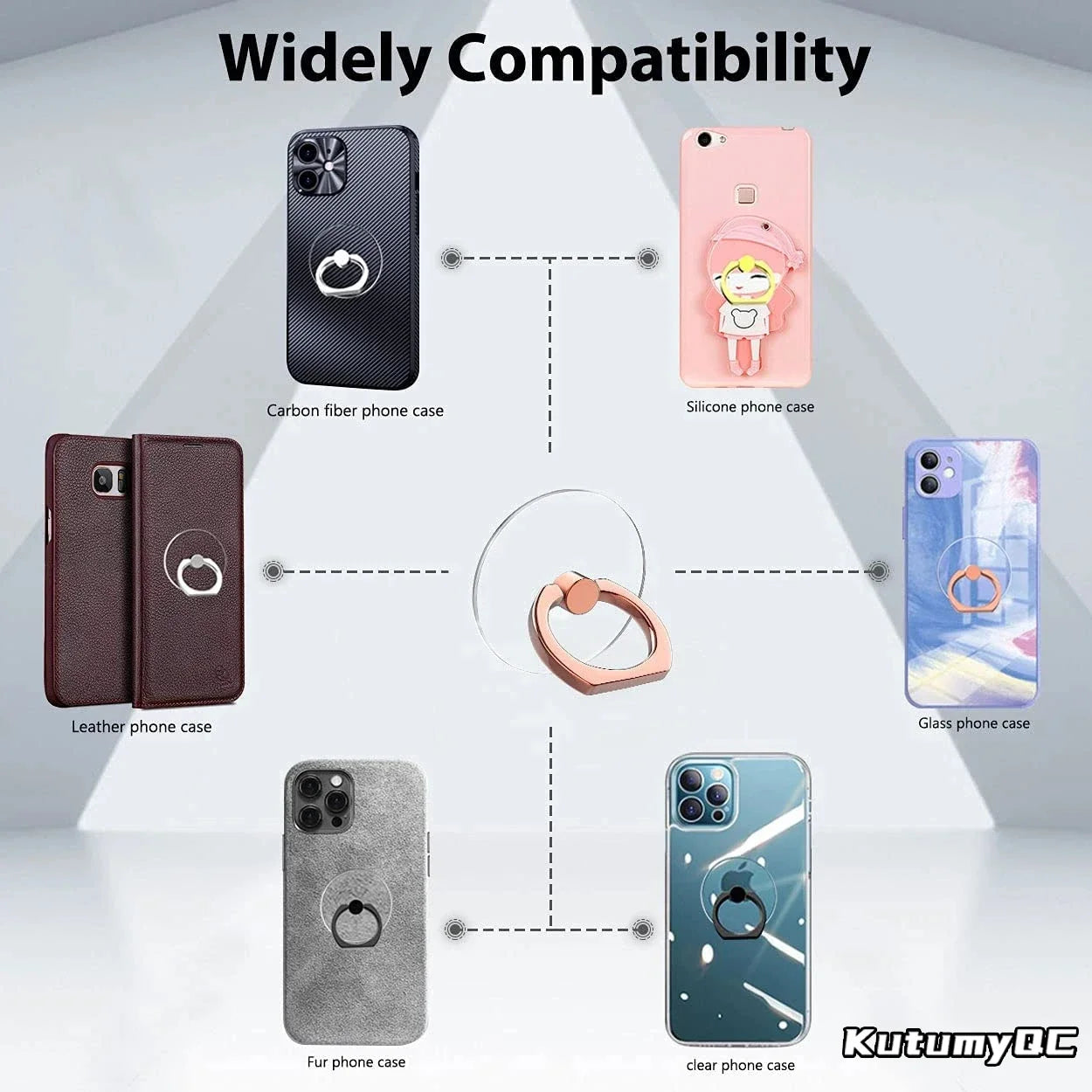 Transparent 360° Phone Ring Kickstand
