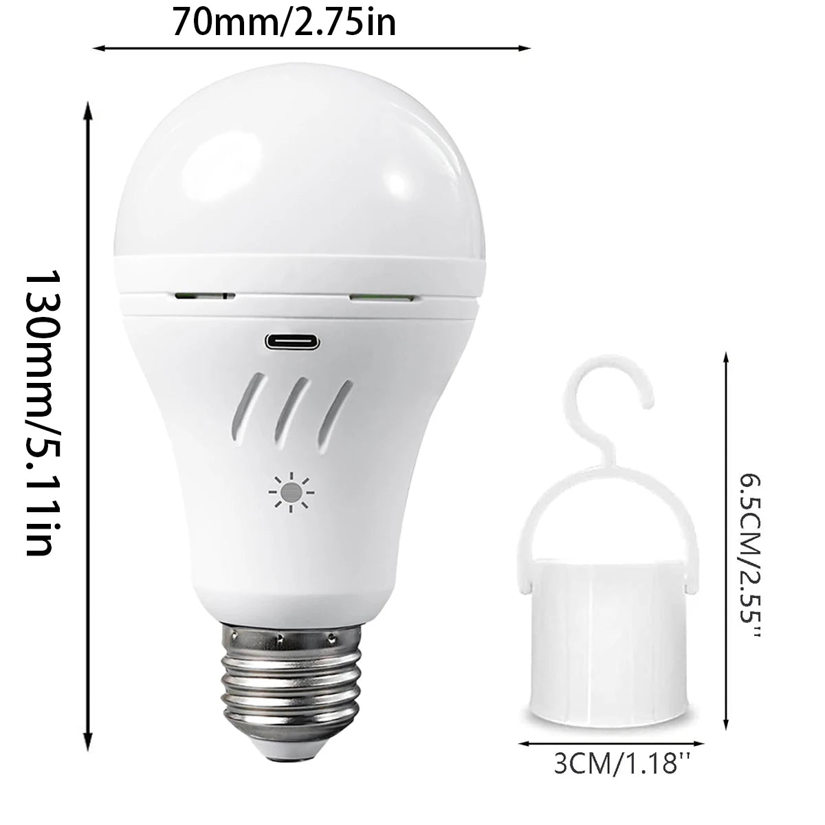9W Rechargeable Emergency Light Bulb