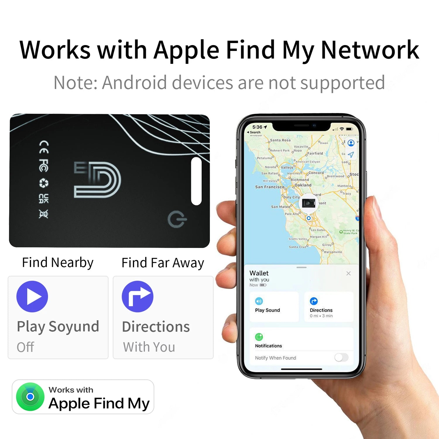 Bluetooth Wallet Tracker Card 1.8mm Thin