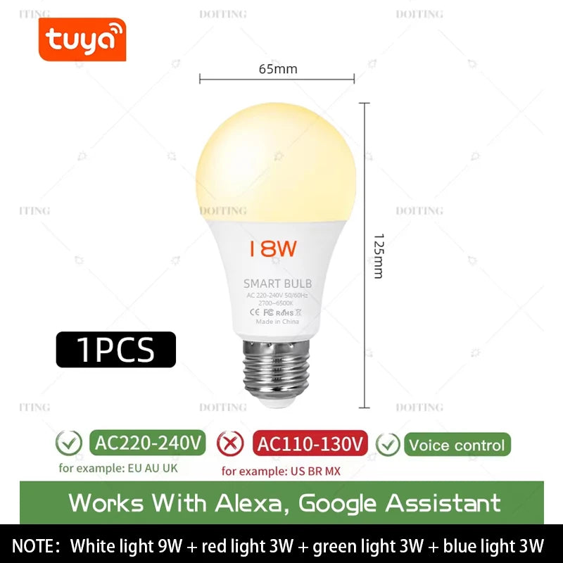 Wi-Fi Dimmable E27 Smart Bulb