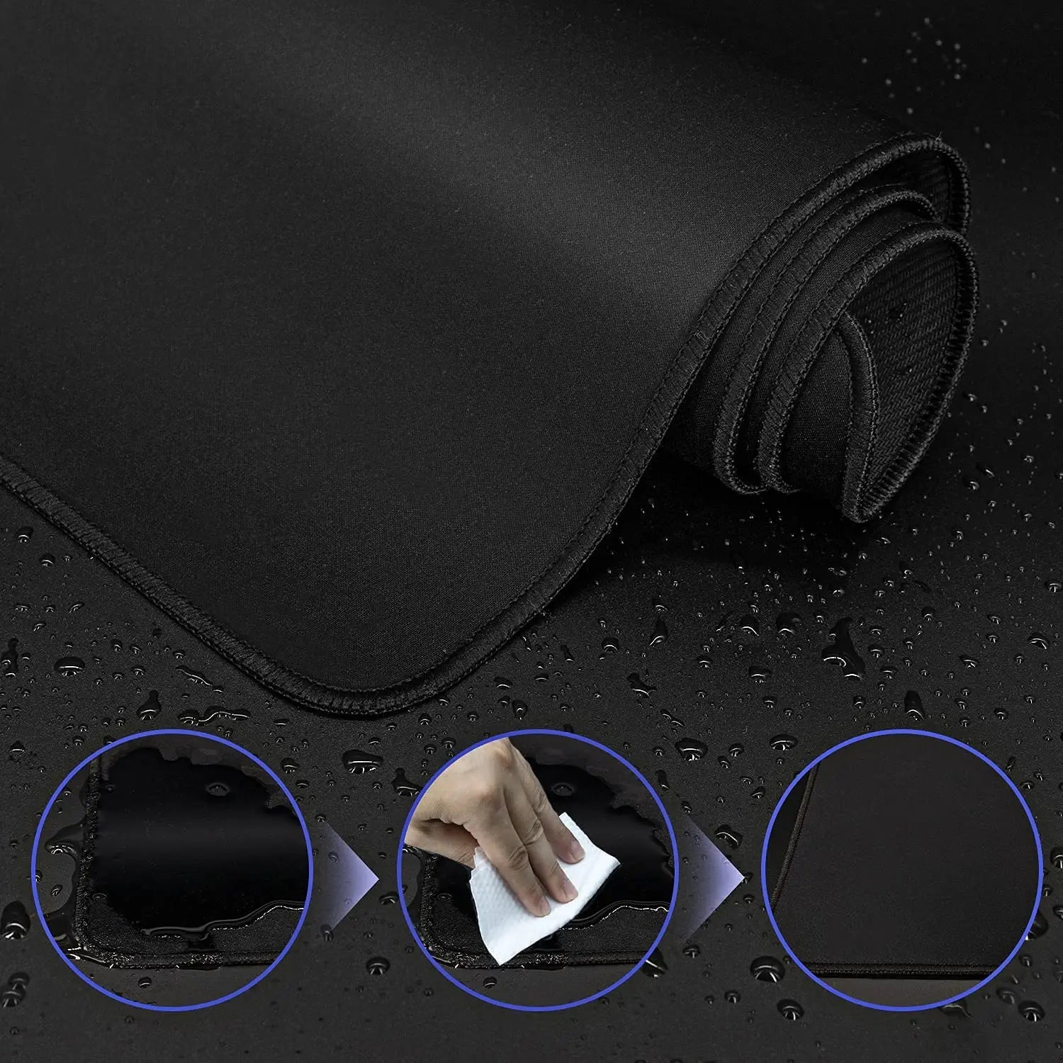 XXL Black Gaming Mousepad Black