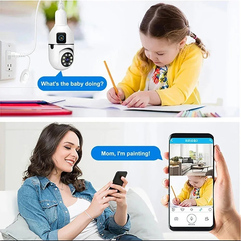 8MP Night Vision Bulb Security Camera