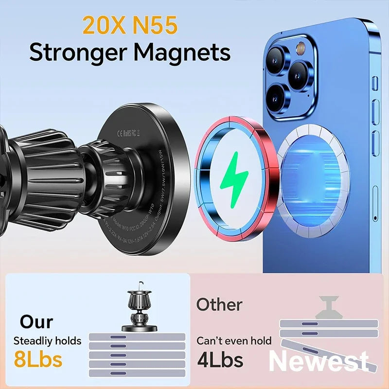 15W Magnetic Wireless Car Phone Charger