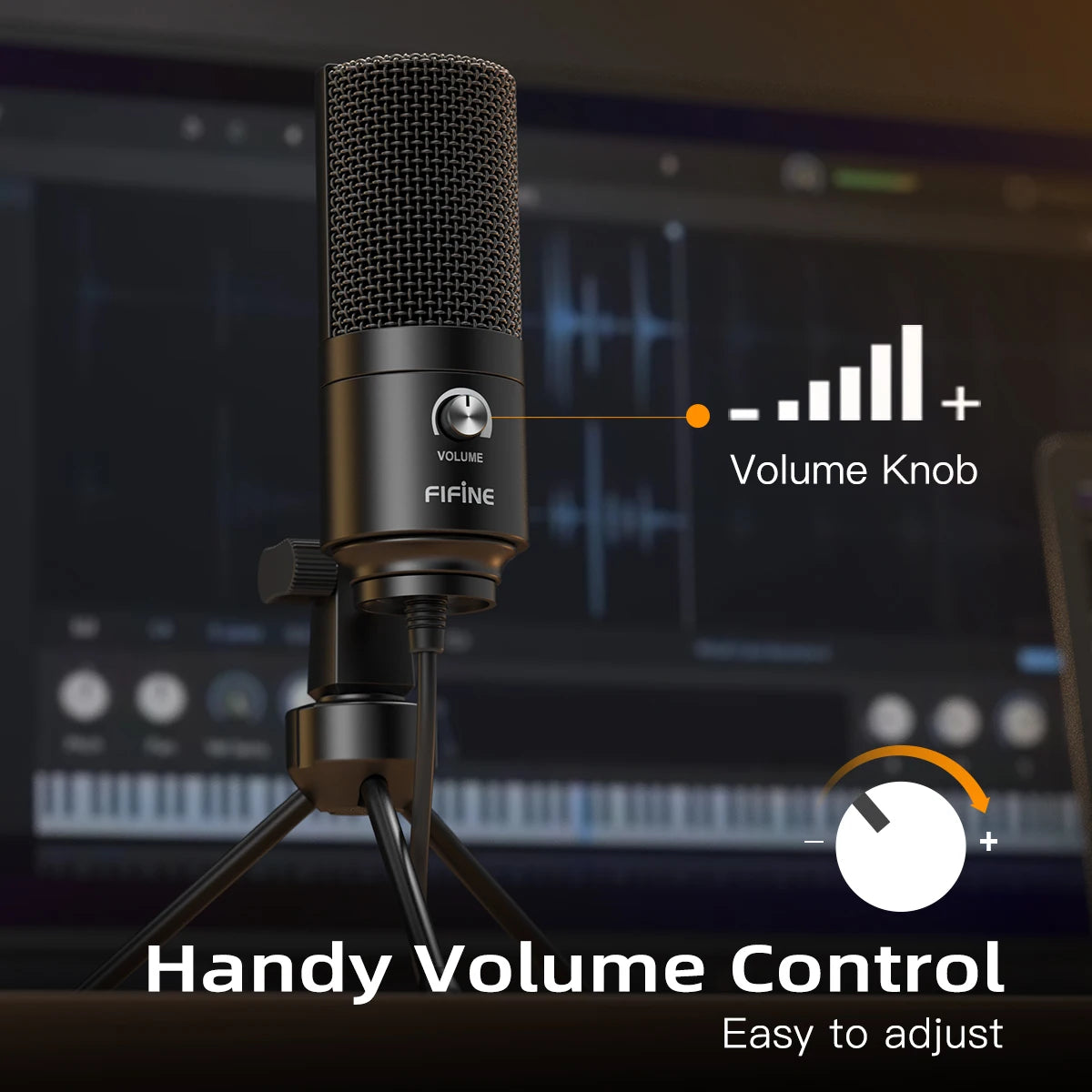 Metal Home Studio Mic with Gain Control