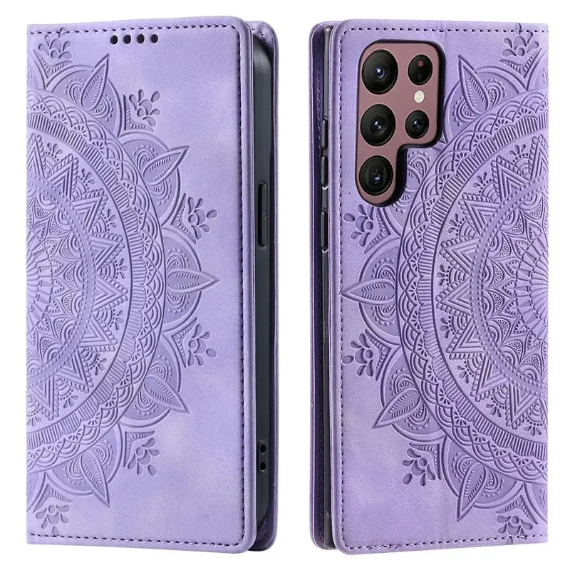 Magnetic Flip Leather Case For Samsung Galaxy S25