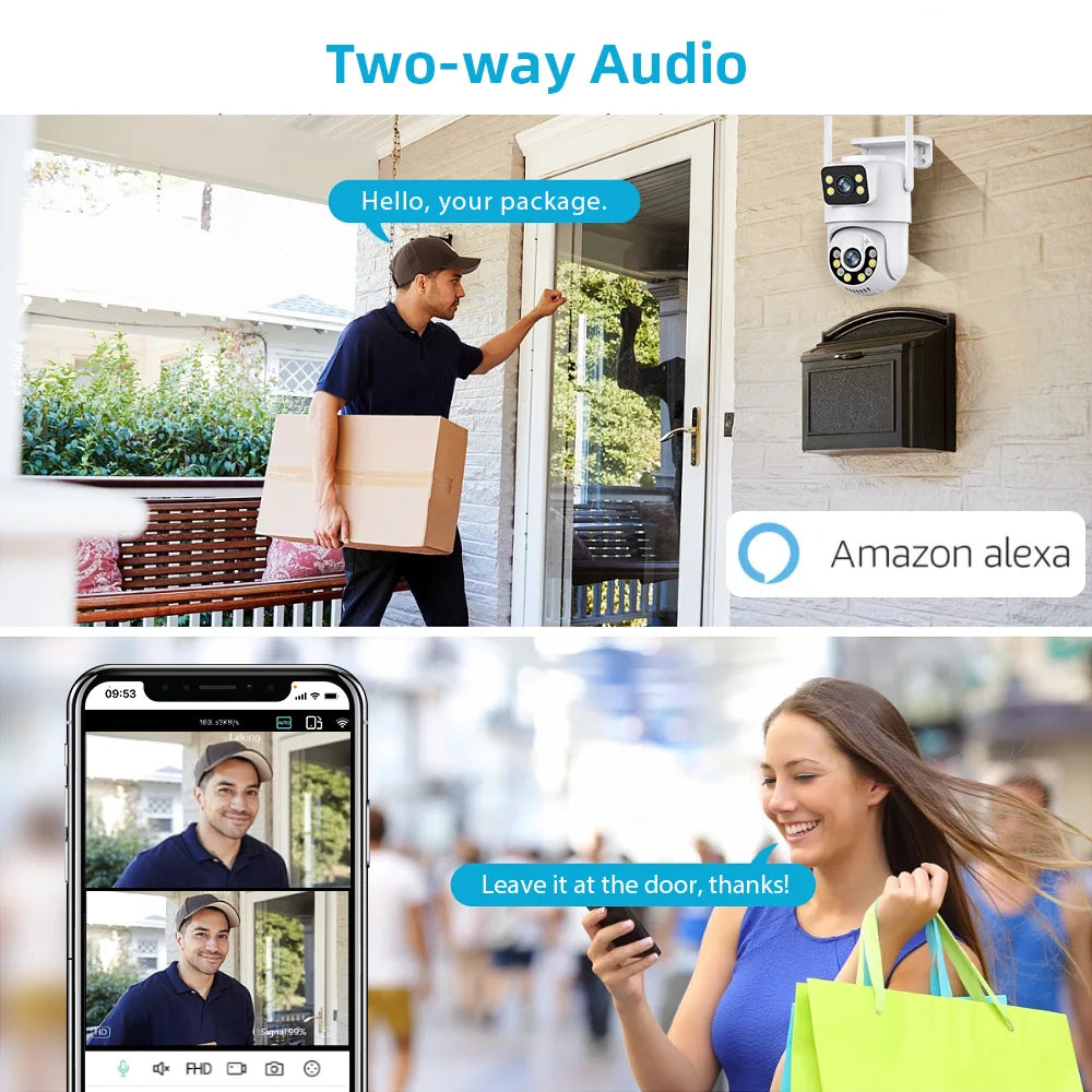 4K Dual-Lens PTZ Security Outdoor Camera