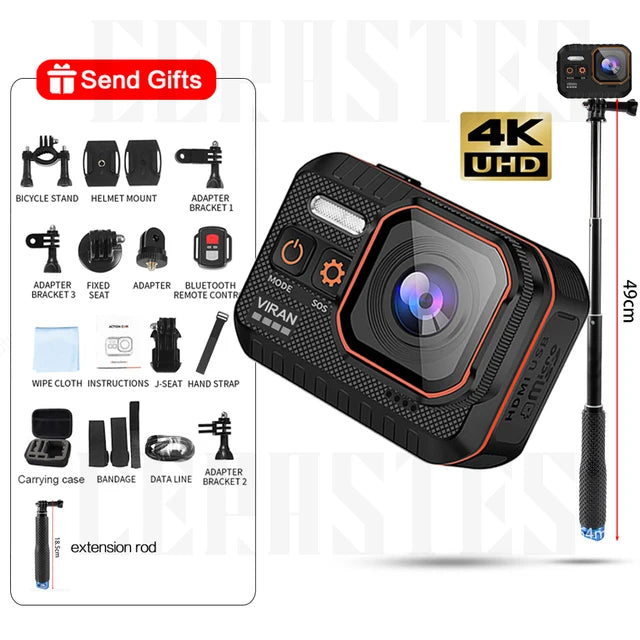 4K60FPS Waterproof Sports Action Camera