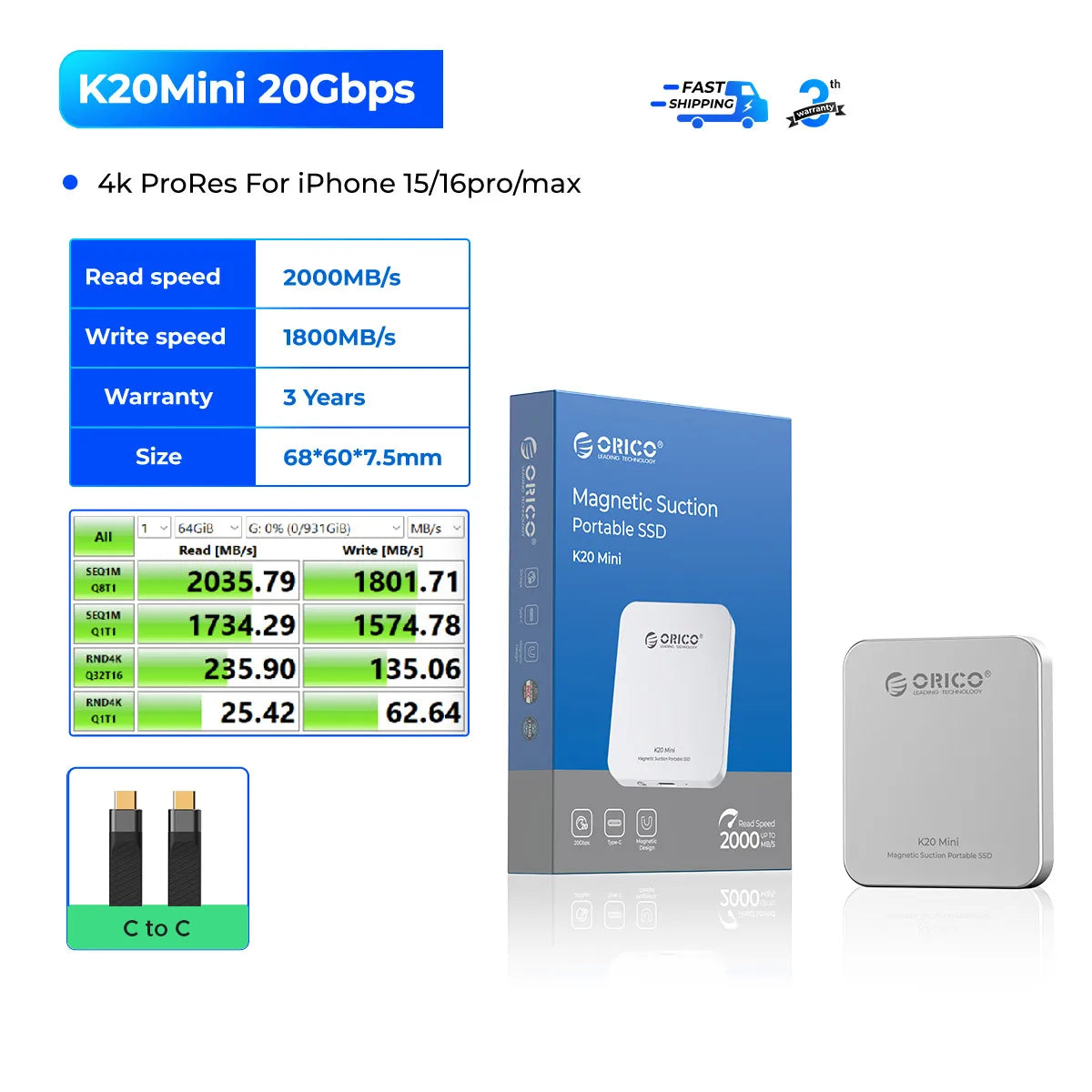 MagSafe Magnetic External SSD for iPhone 16