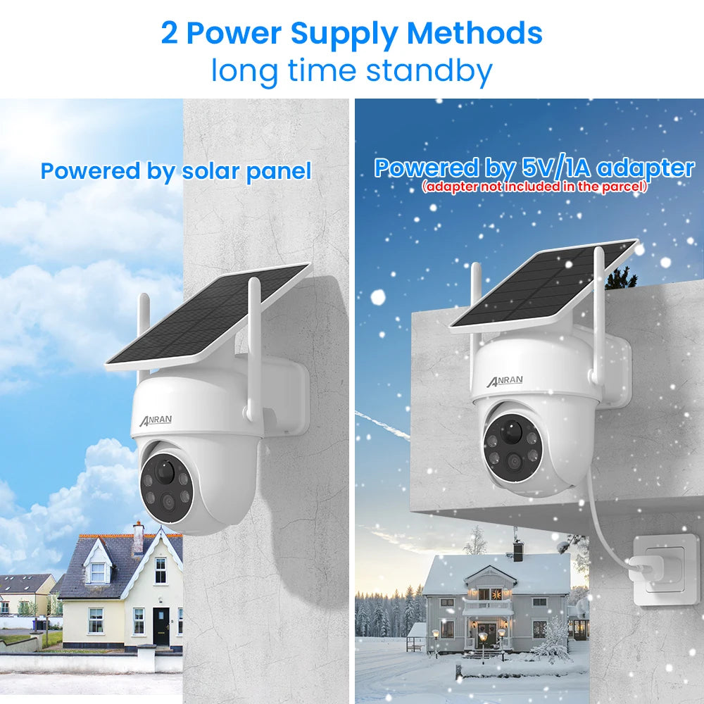 2K/5MP Solar-Powered Security Camera
