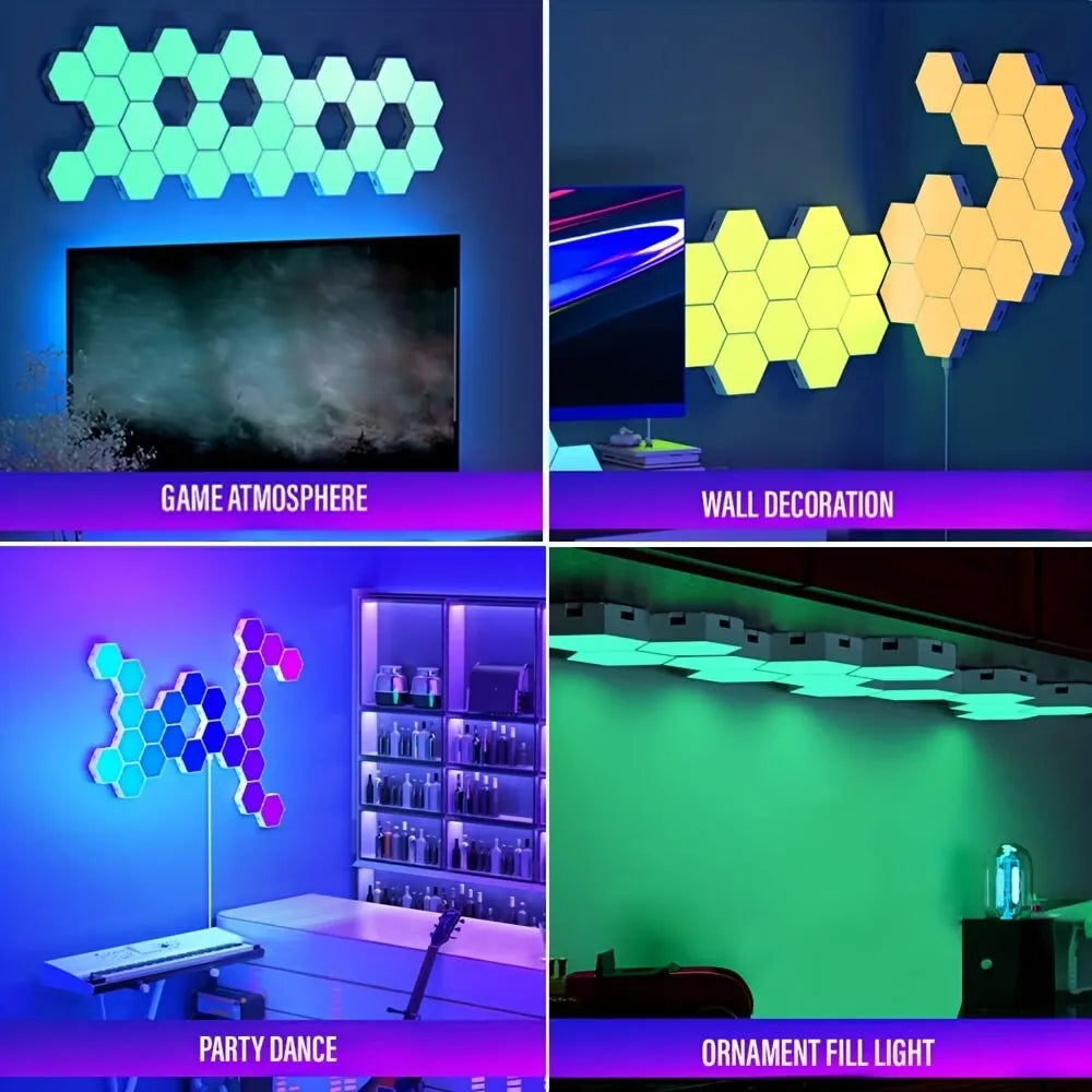 RGB Hexagonal Music-Sync Wall Light