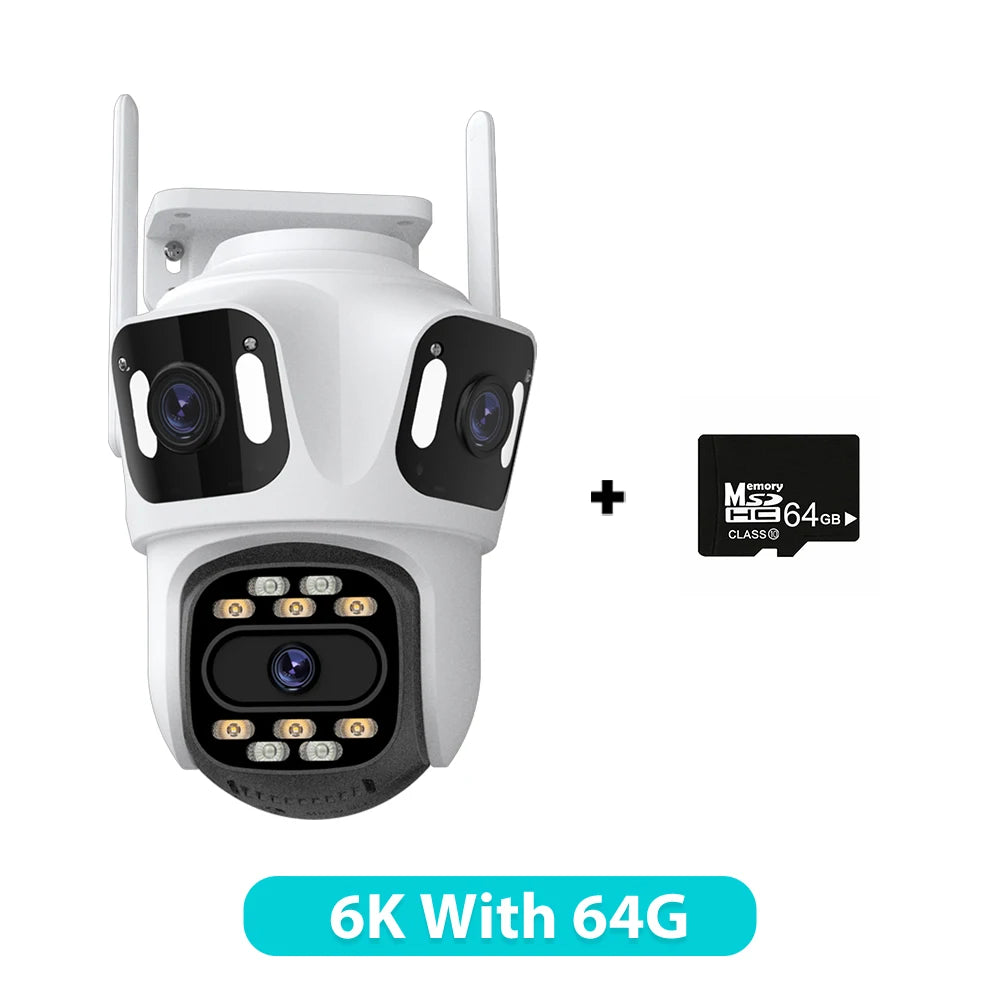 6K Three-Lens Security CCTV Camera