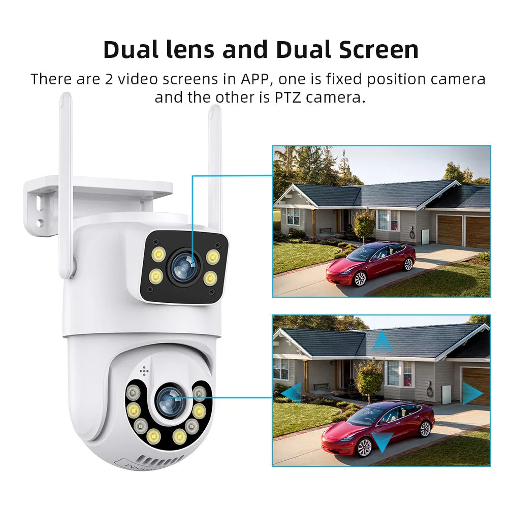 4K Dual-Lens PTZ Security Outdoor Camera