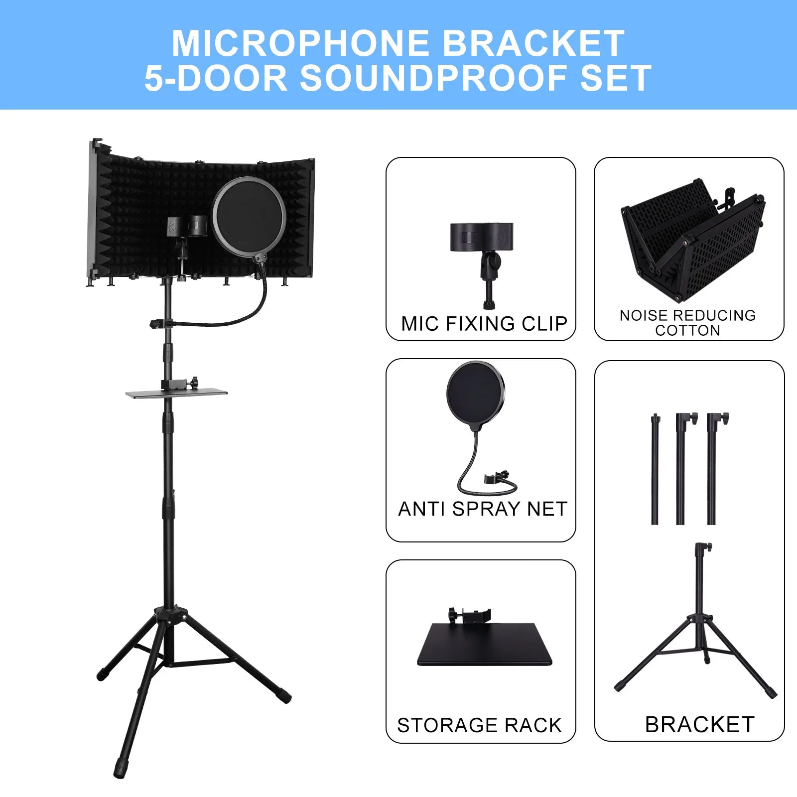 3/5 Panel Microphone Isolation Shield