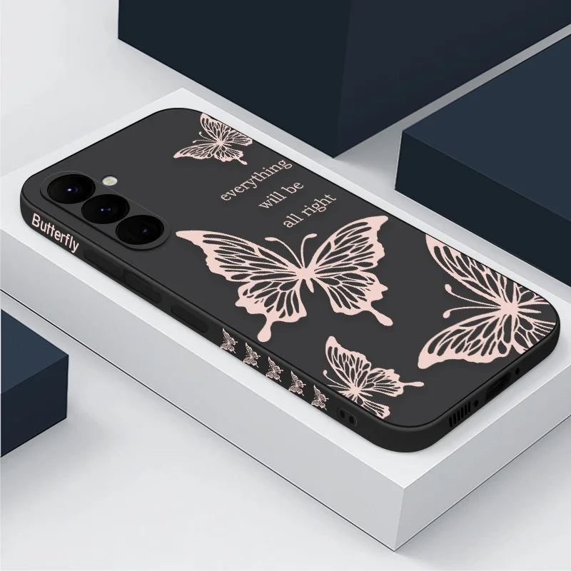 Butterfly Pattern Hand Lanyard Case Galaxy S25