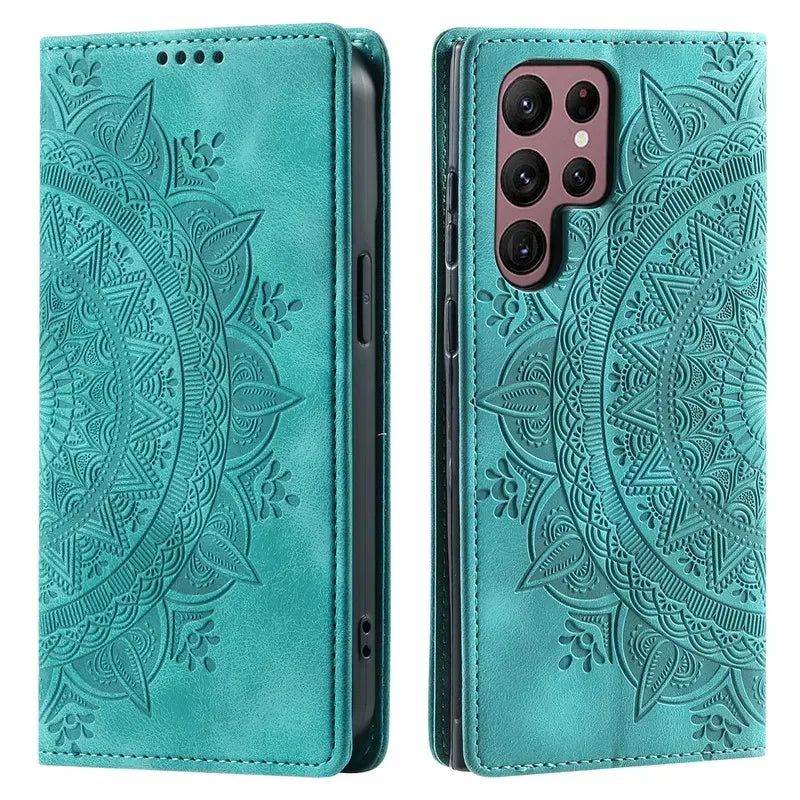 Magnetic Flip Leather Case For Samsung Galaxy S25