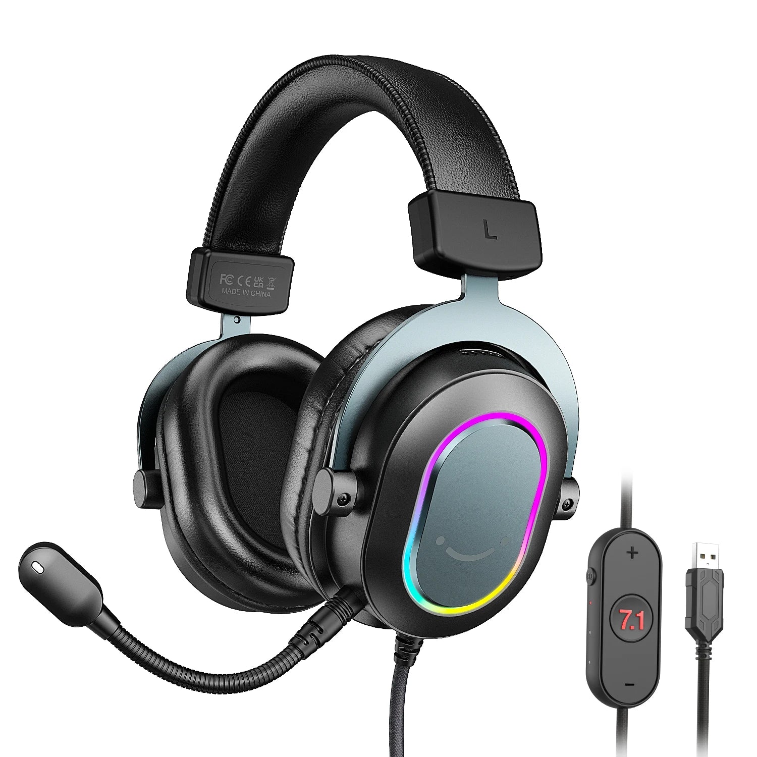 7.1 Surround Sound RGB Headphone with Mic