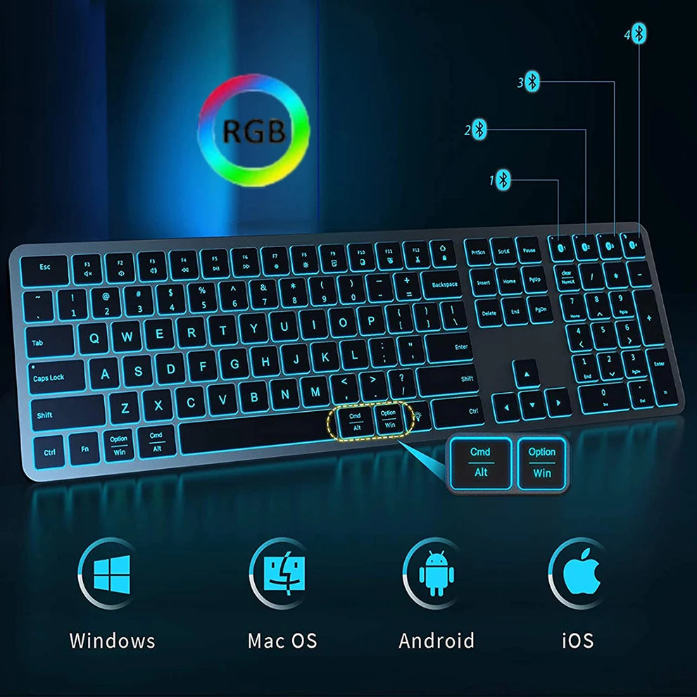 Rechargeable Multi-Device Wireless Keyboard