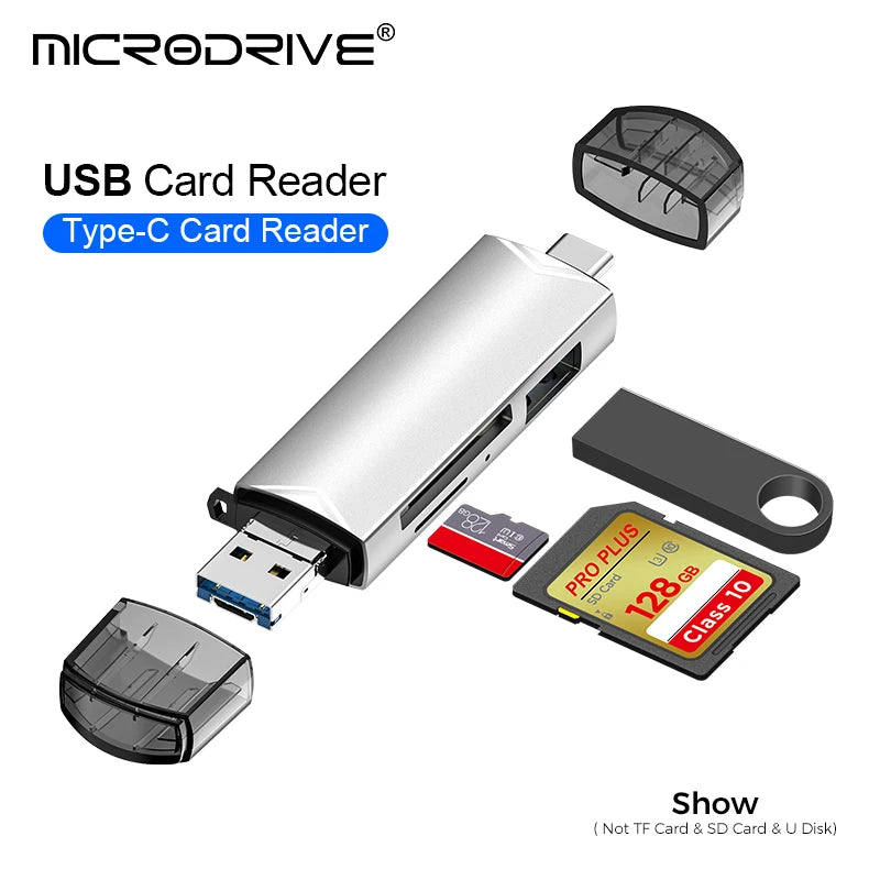 6 in 1 OTG Type C Card Reader