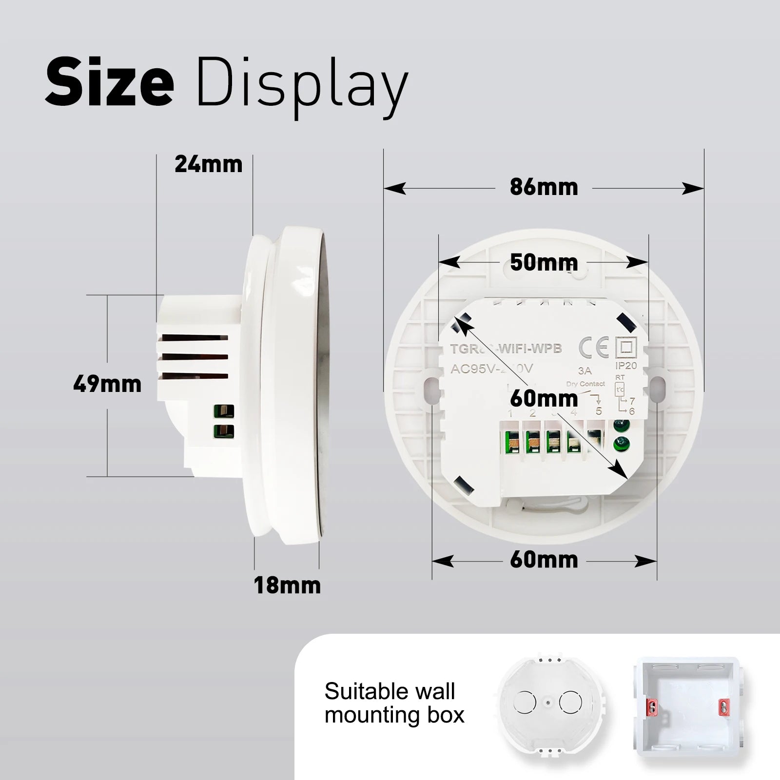 Wi-Fi  LCD Touchscreen Smart Thermostat