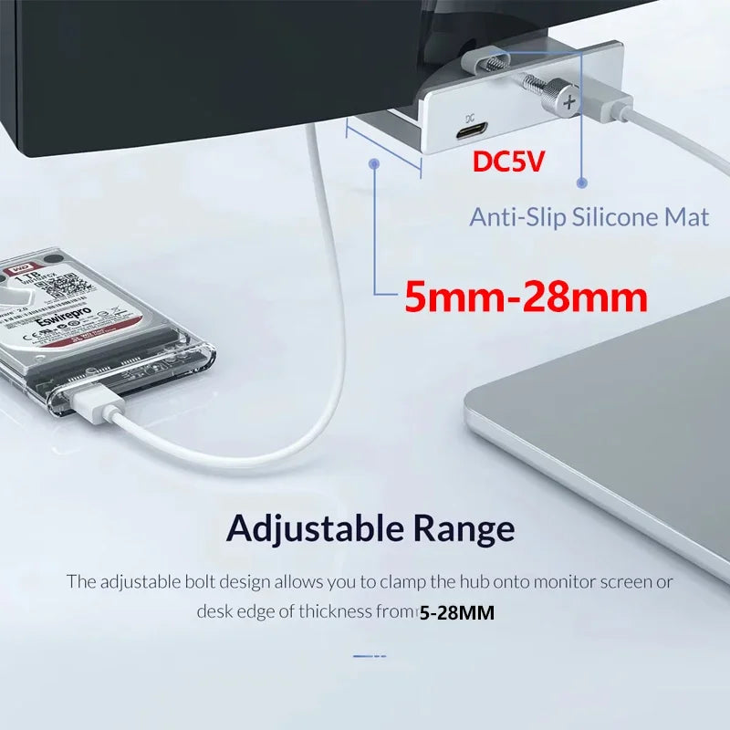 10Gbps USB 3.2 Clamp Hub Dock