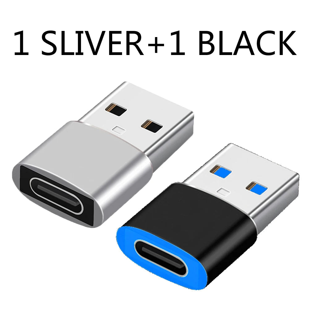 2Pcs USB to Type-C OTG Adapter