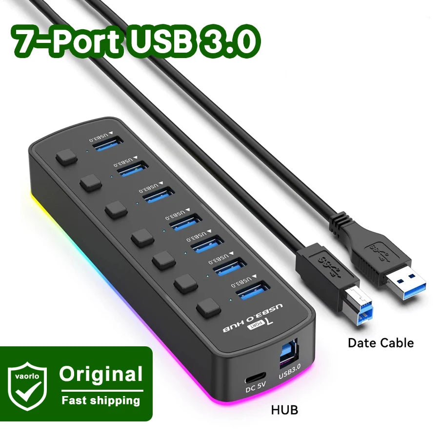 7-Port RGB USB 3.0 Gaming Hub