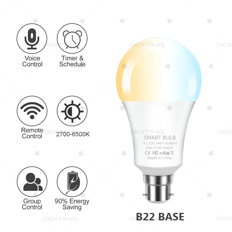 220V Wi-Fi Smart B22 LED Bulb