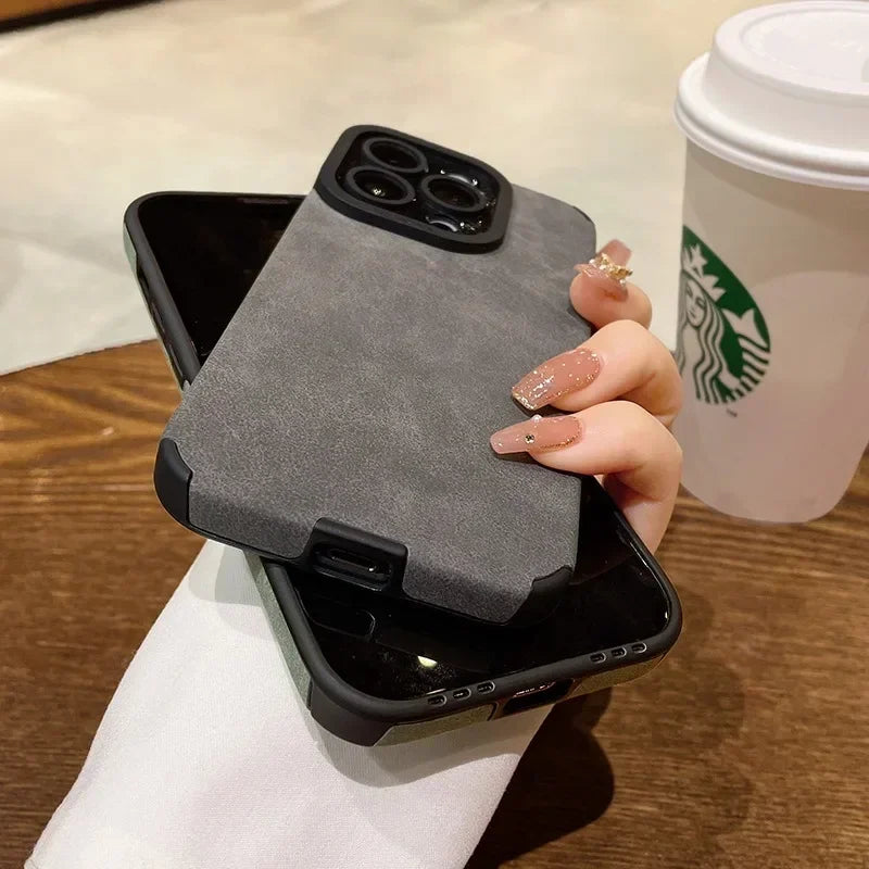 Fur Leather Lens Protection Cases Cover For iPhone 16