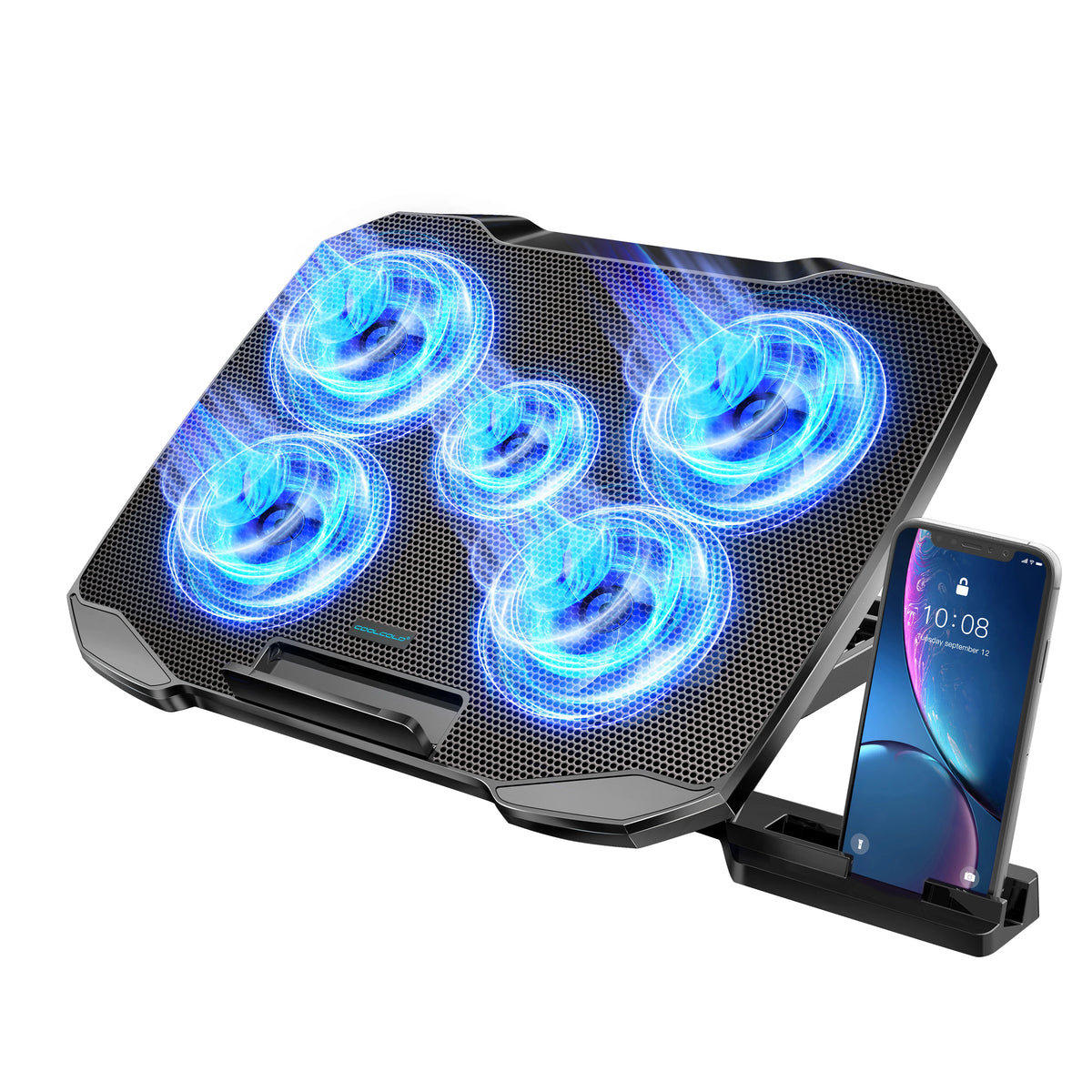 5-Fan Adjustable Laptop Cooling Pad