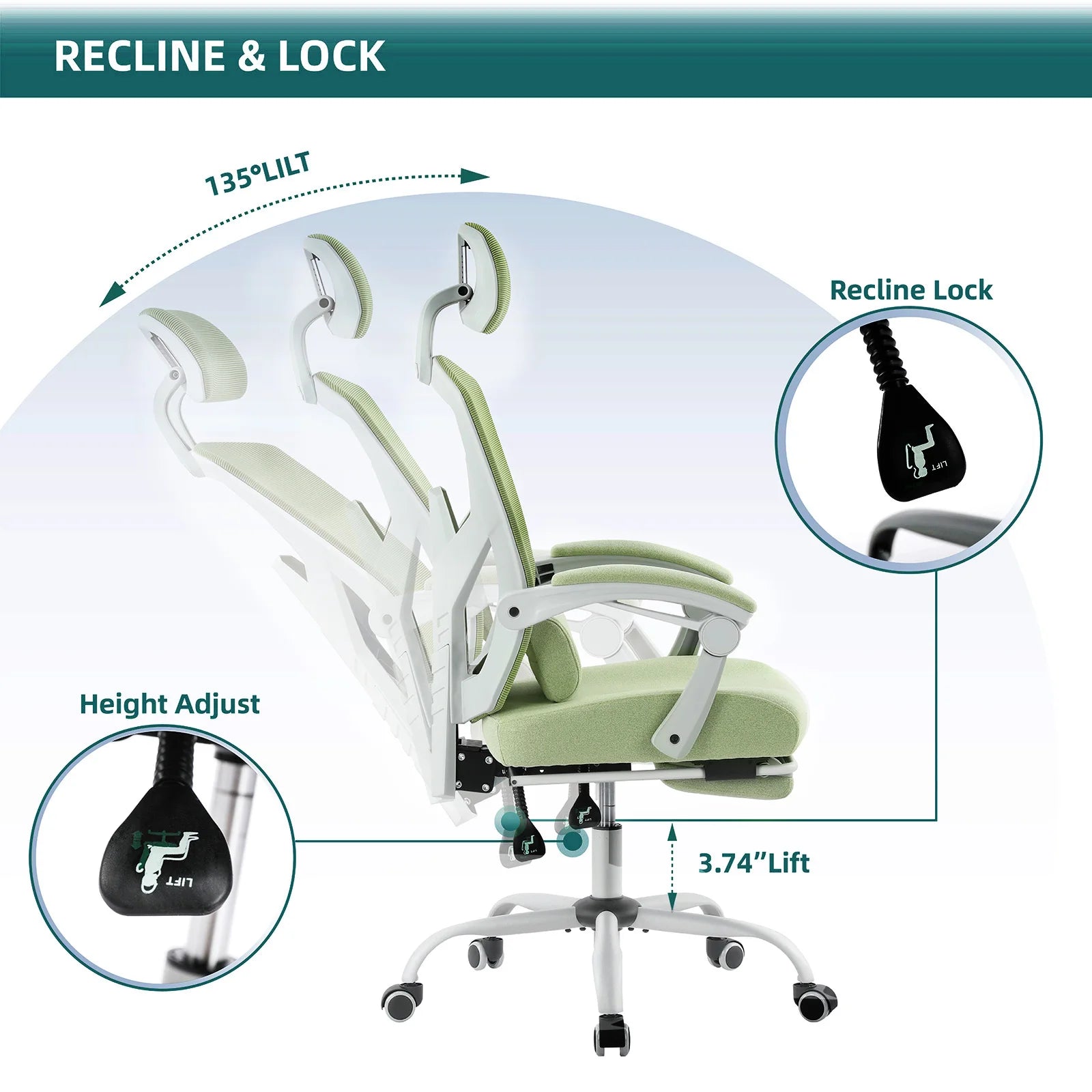 Mesh Ergonomic Rocking Gaming Chair