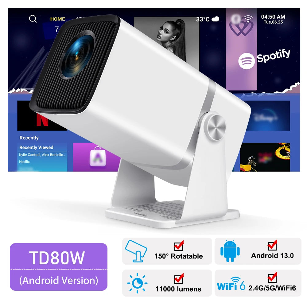 Portable 4K WiFi Beam Projector