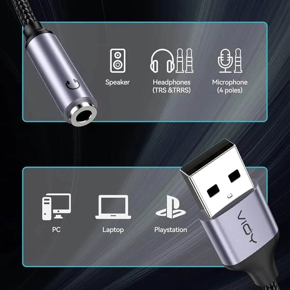 USB to 3.5mm Audio Adapter