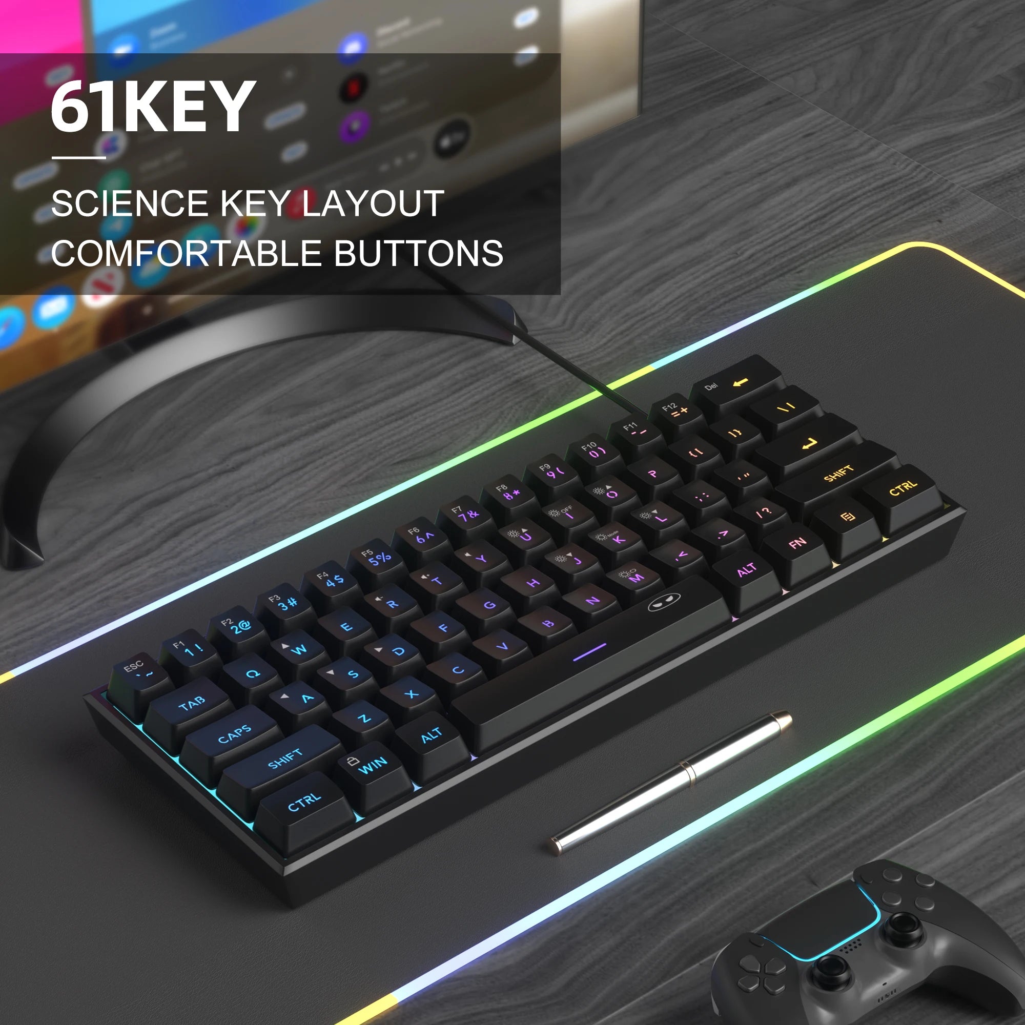 Mini 60% RGB Gaming Keyboard