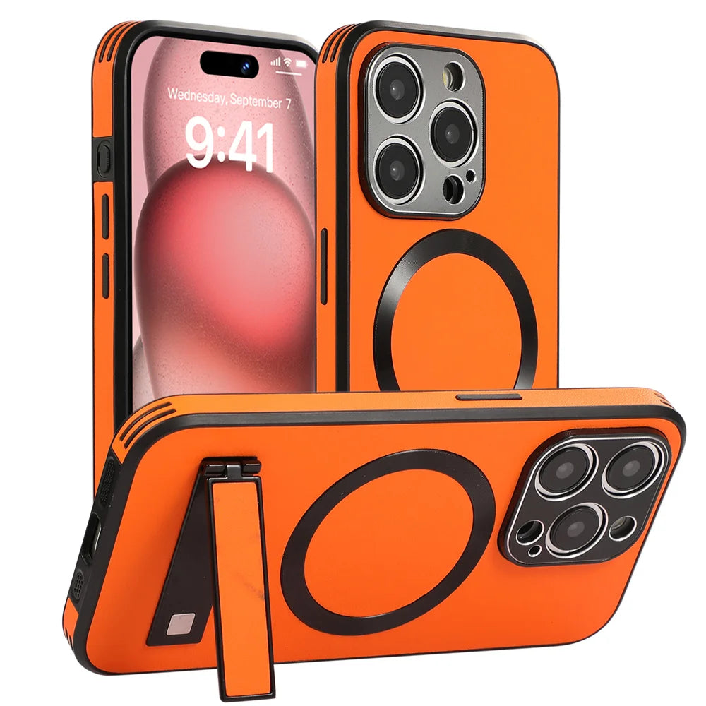 Luxury Magnetic Leather Stand Phone Case
