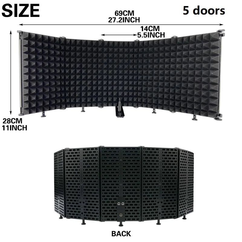 3/5 Panel Microphone Isolation Shield