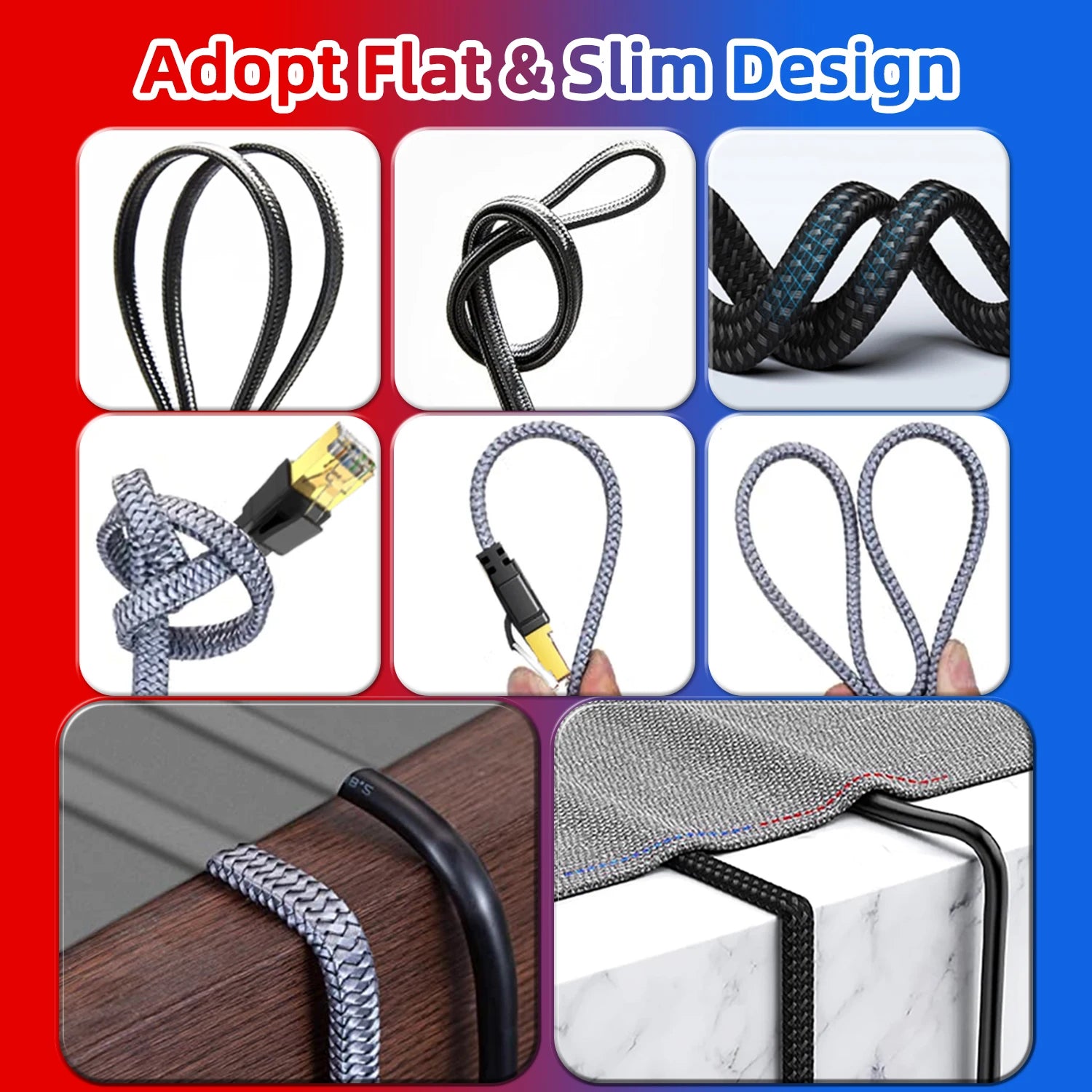 40Gbps Flat Cat8 Internet Cable