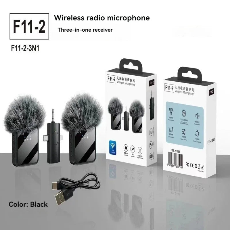 3-in-1 Wireless Microphone for Camera & Phone