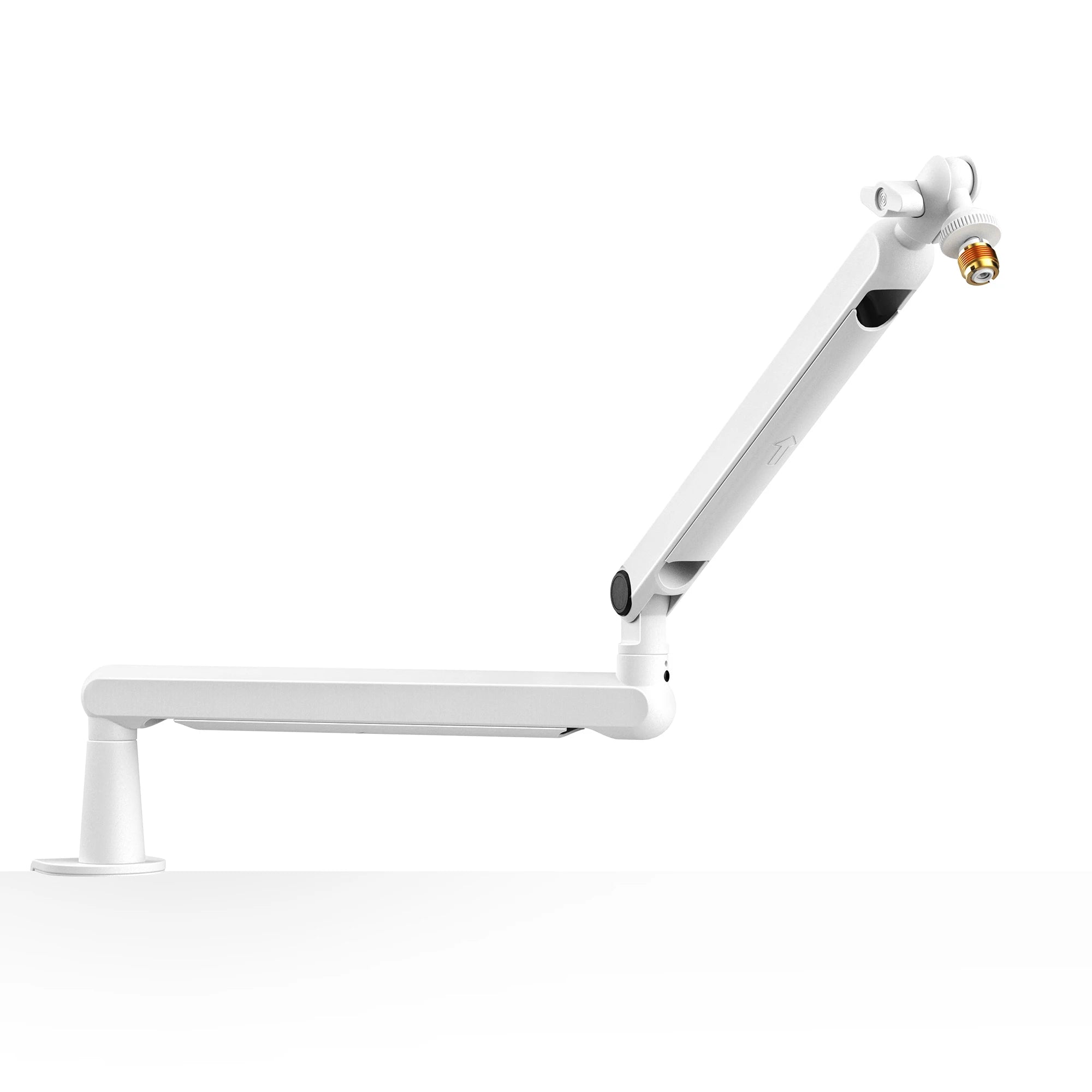 White Desk-Mounted Streaming Mic Stand