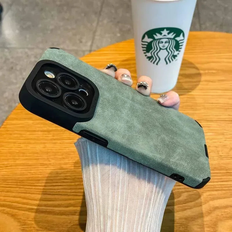 Fur Leather Lens Protection Cases Cover For iPhone 16