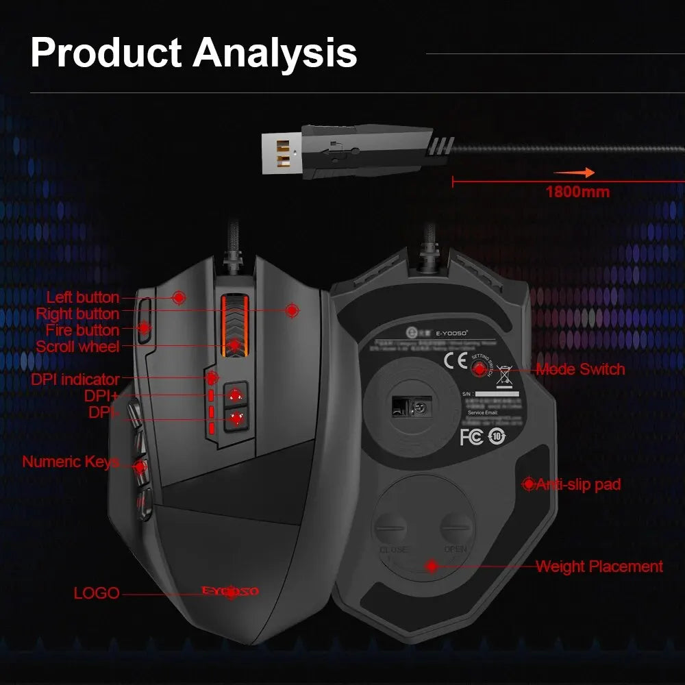 Programmable 16400 DPI Wired Mouse RGB