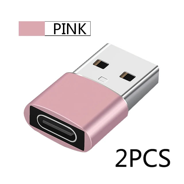 2Pcs USB to Type-C OTG Adapter