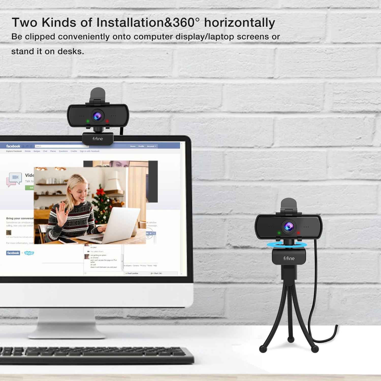 1440P Full HD Webcam with Tripod